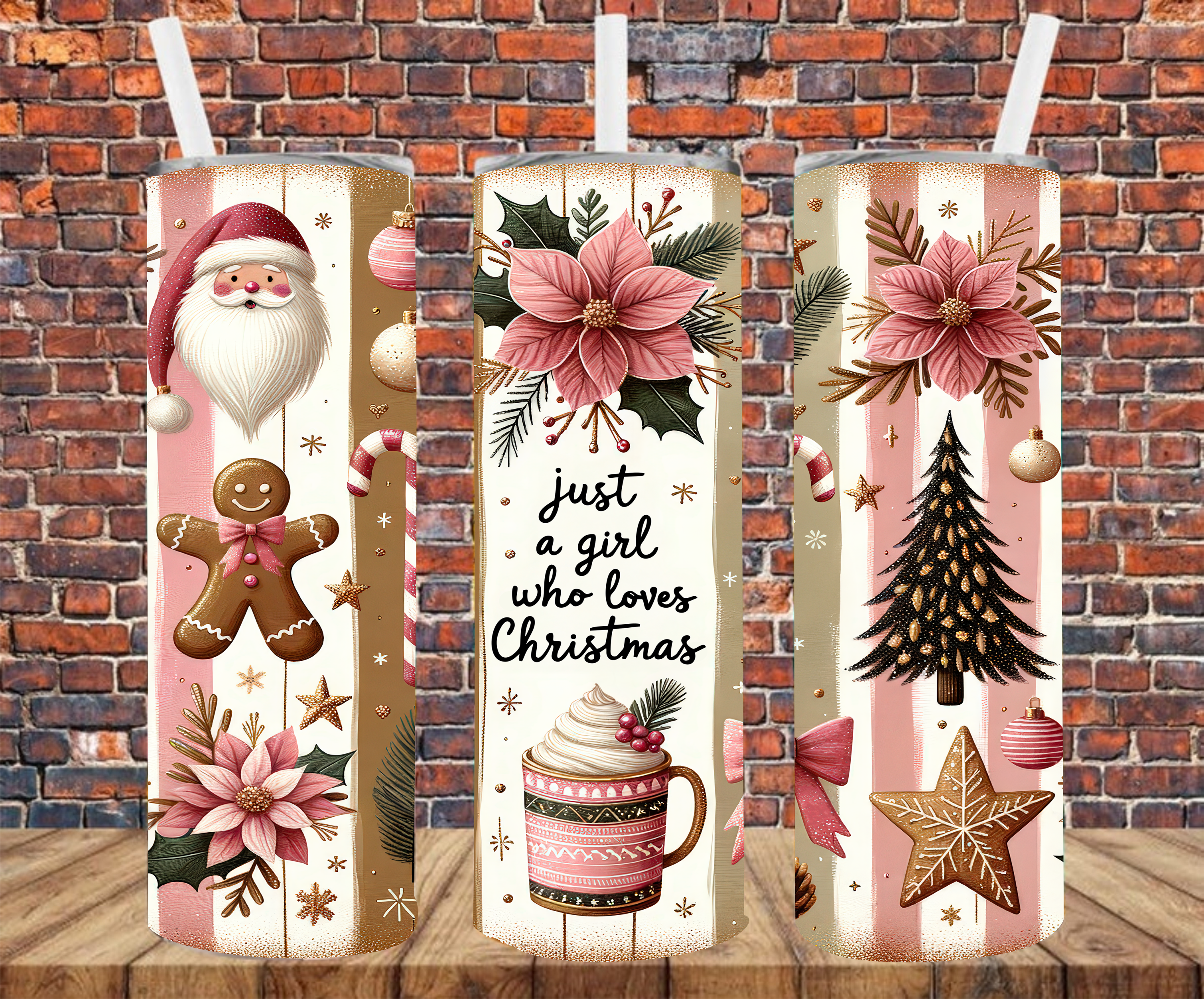 Just A Girl Who Loves Christmas - Tumbler Wrap - Sublimation Transfers