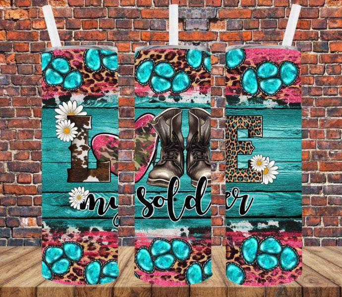 Love My Soldier - Tumbler Wrap Sublimation Transfers