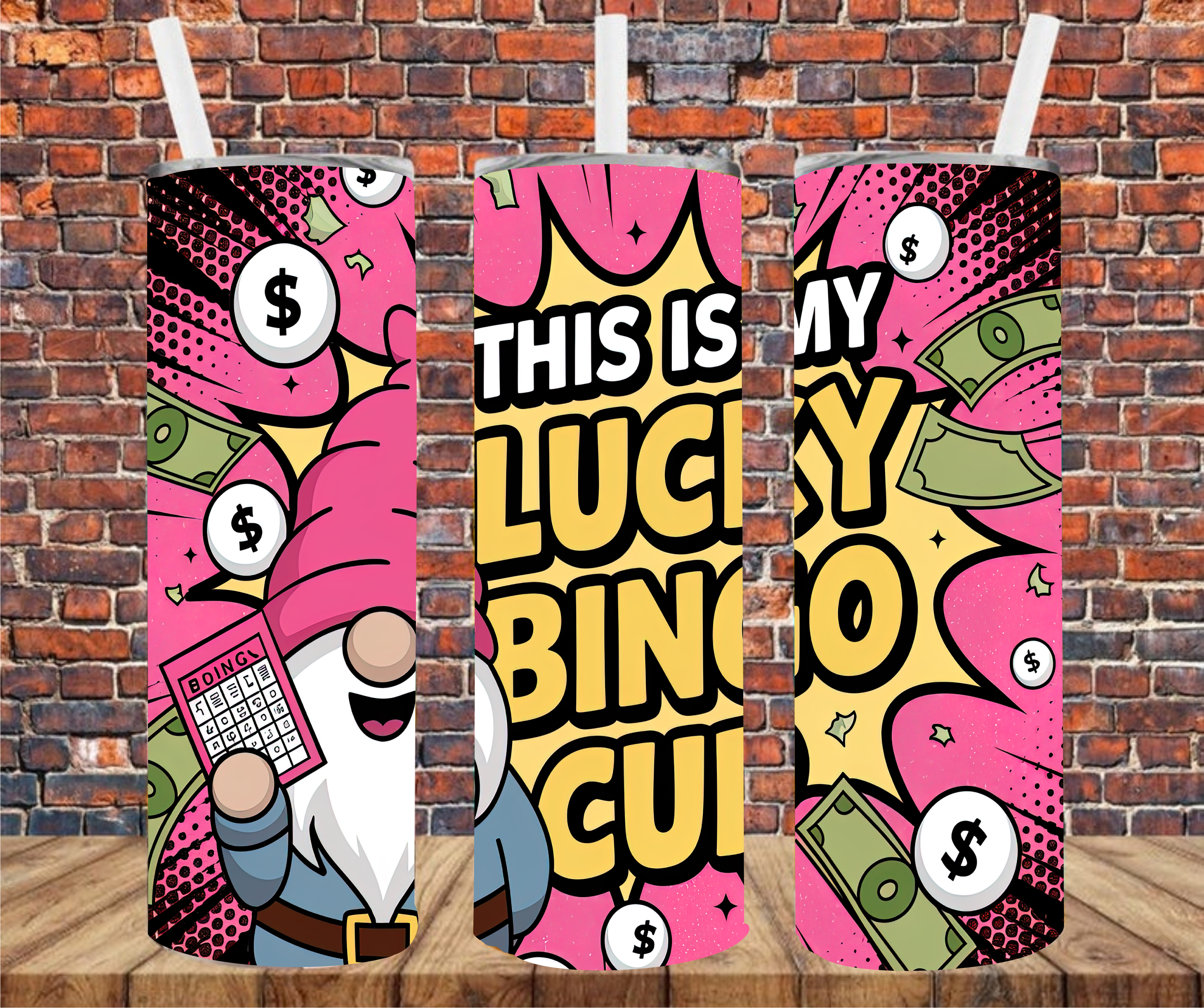 Lucky Bingo Cup -  Tumbler Wrap - Sublimation Transfer