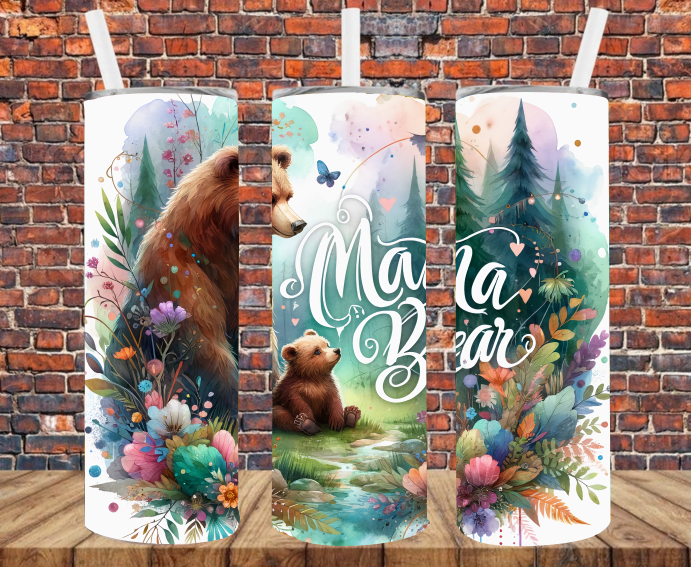 Mama Bear - Tumbler Wrap - Sublimation Transfers