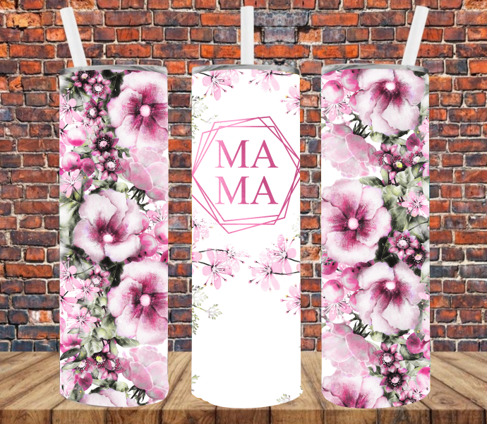 Mama Pink Floral - Tumbler Wrap Sublimation Transfers