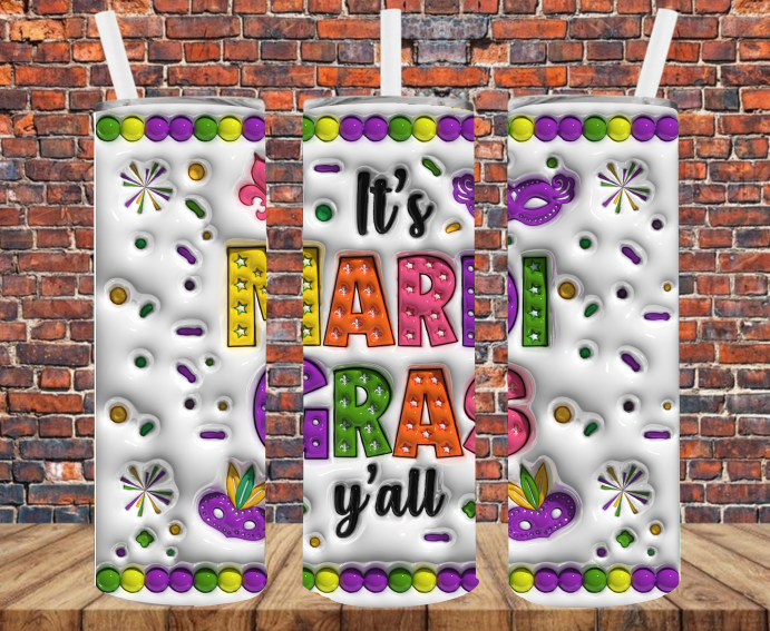 Mardi Gras - Tumbler Wrap - Sublimation Transfers