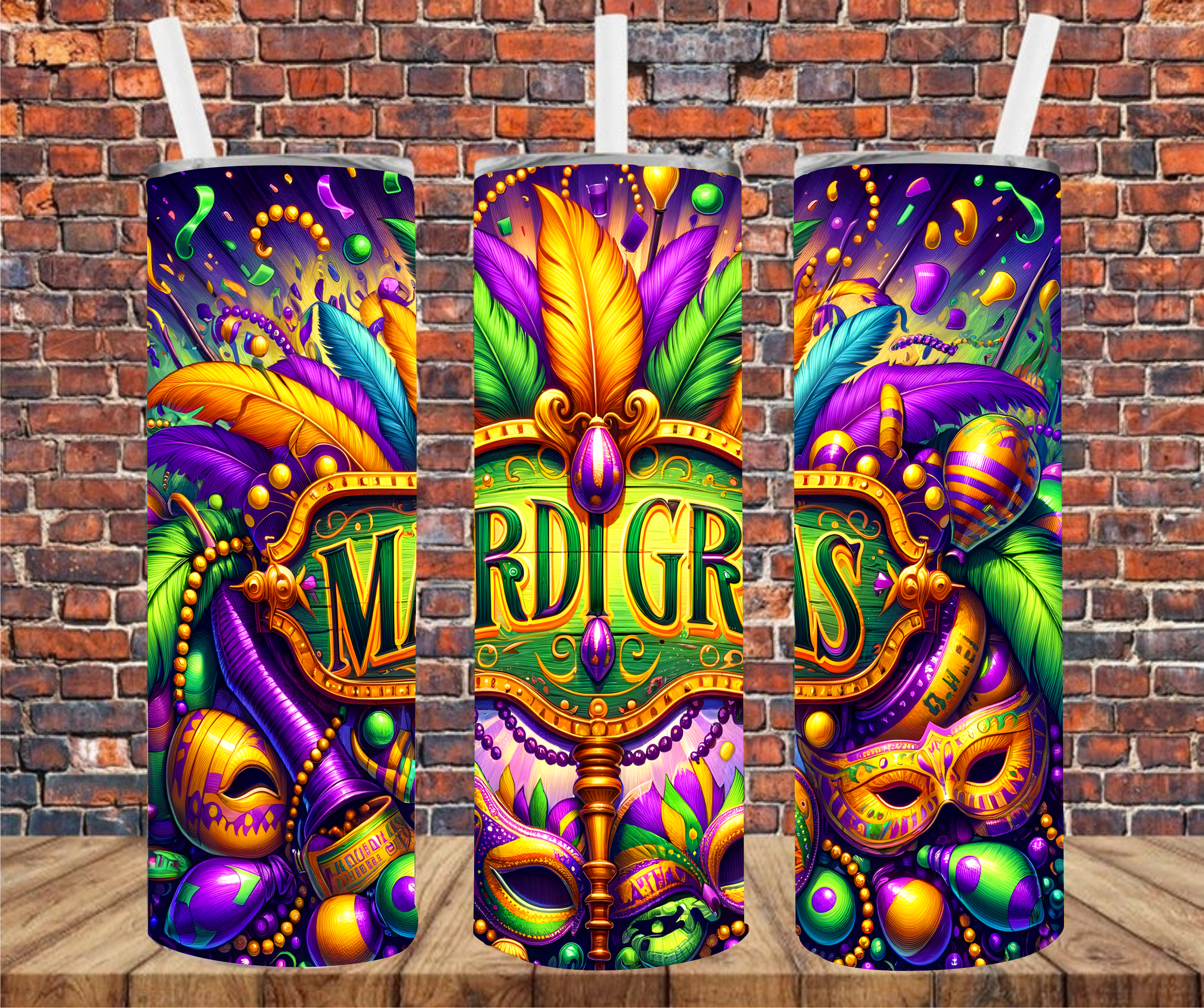 Mardi Gras - Tumbler Wrap - Sublimation Transfer