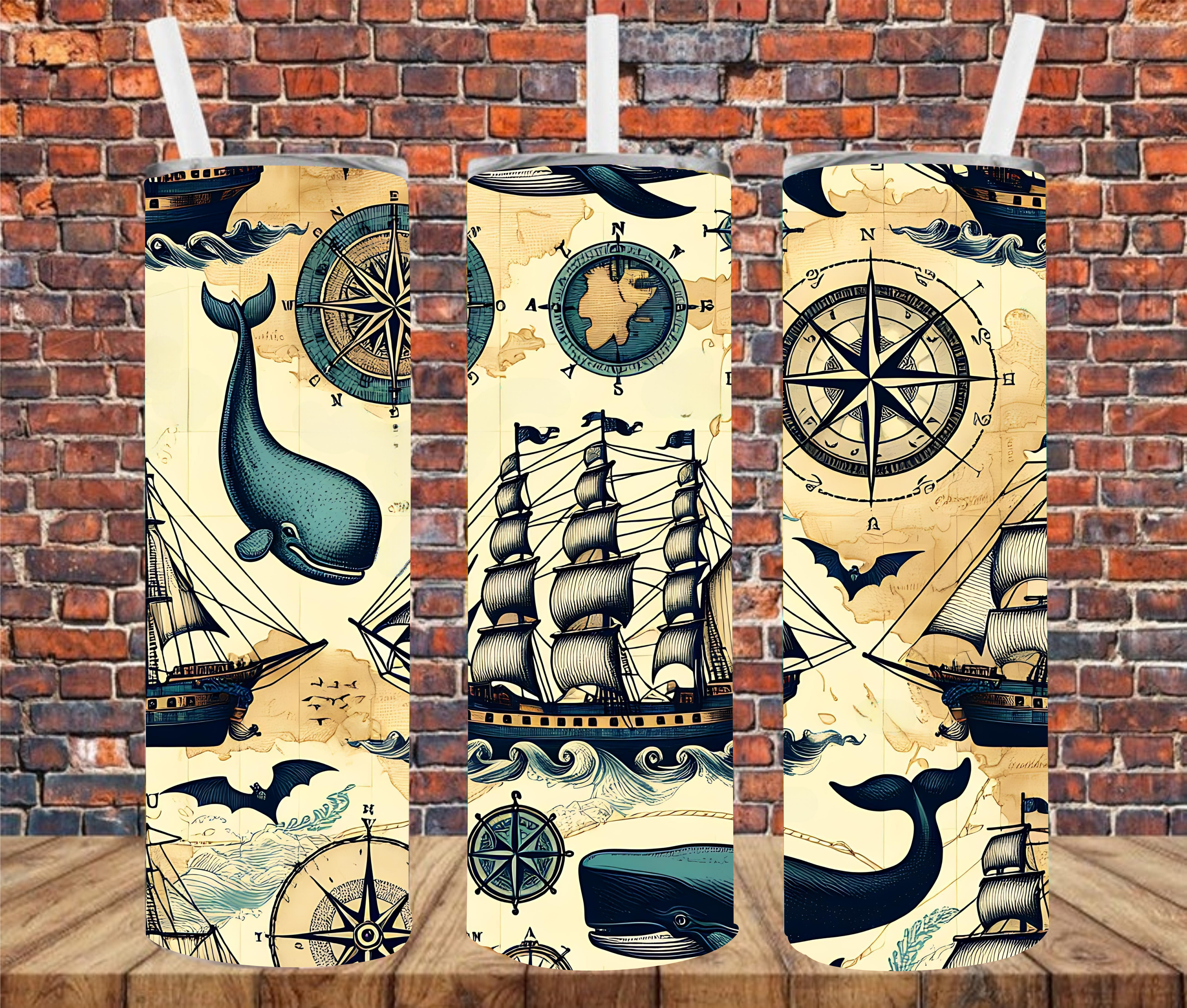 Nautical Sailing - Tumbler Wrap - Sublimation Transfer