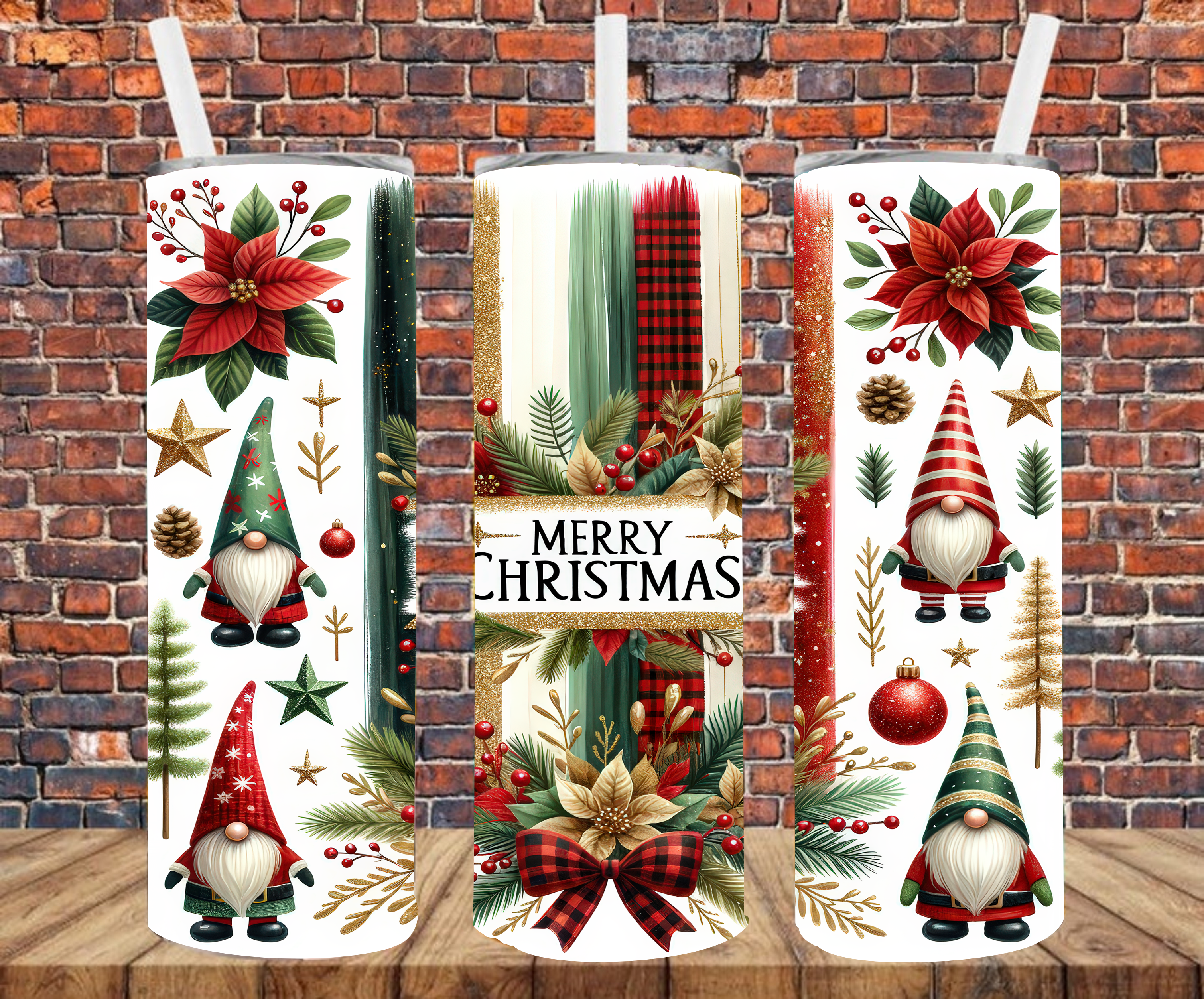 Merry Christmas Gnomes - Tumbler Wrap - Sublimation Transfers