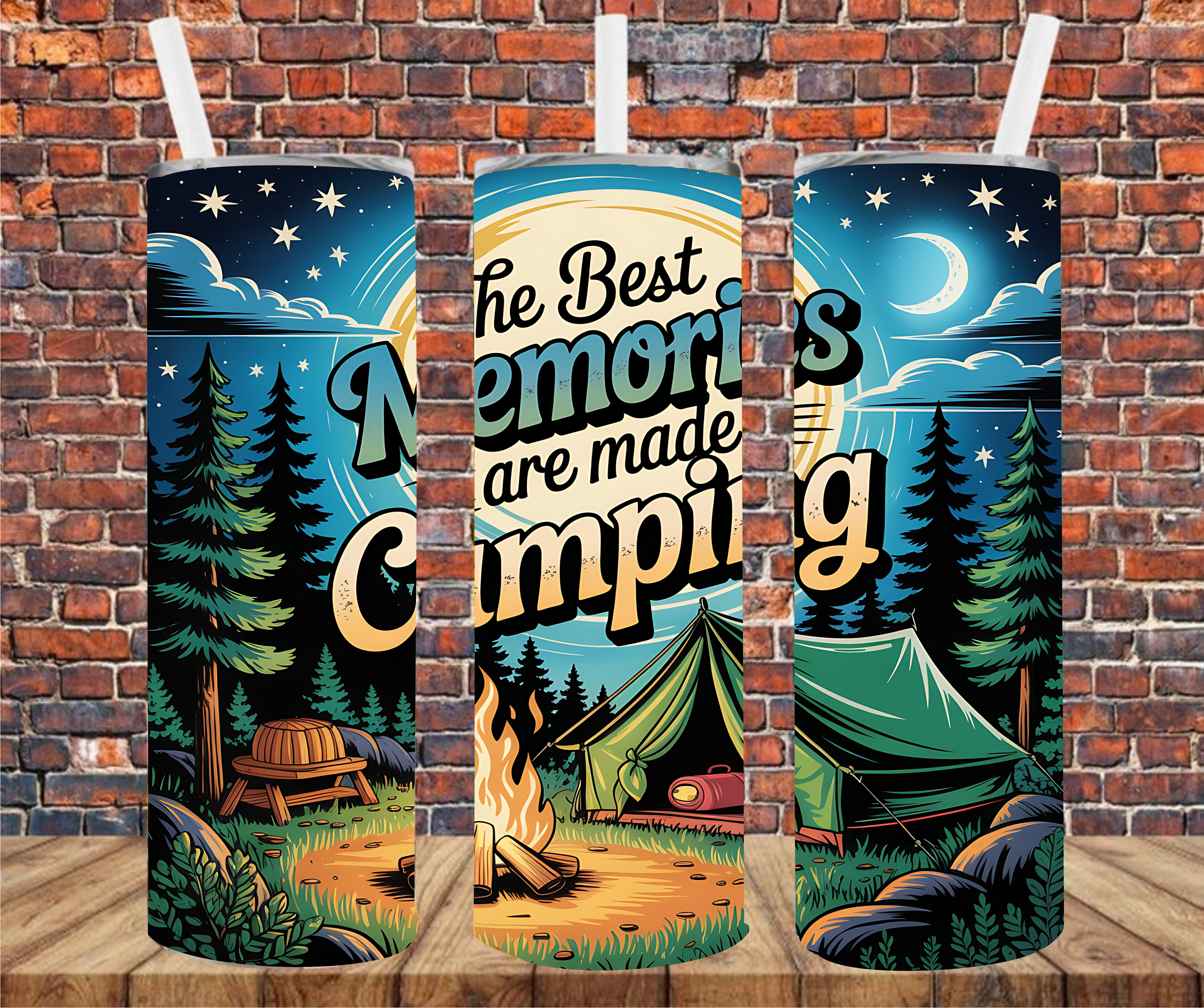 The Best Memories Are Made Camping - Tumbler Wrap - Sublimation Transfer