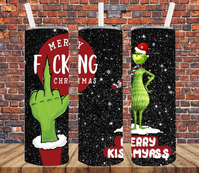 Merry Kissmyass - Tumbler Wrap Sublimation Transfers