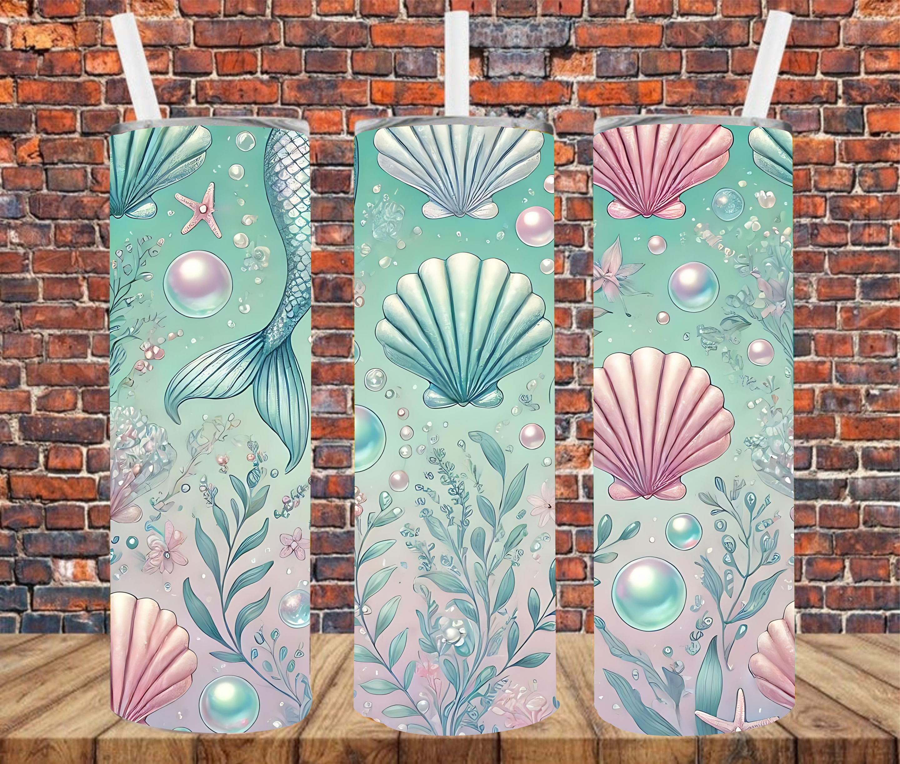 Shimmering Shells - Tumbler Wrap - Sublimation Transfer