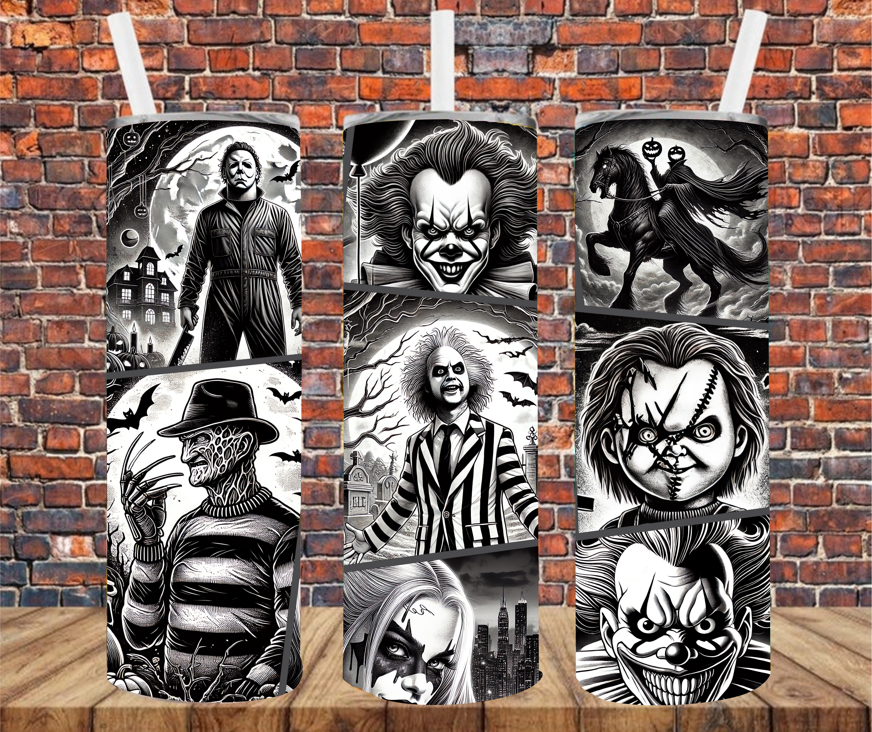 Spooky Character - Tumbler Wrap - vinyl Transfers