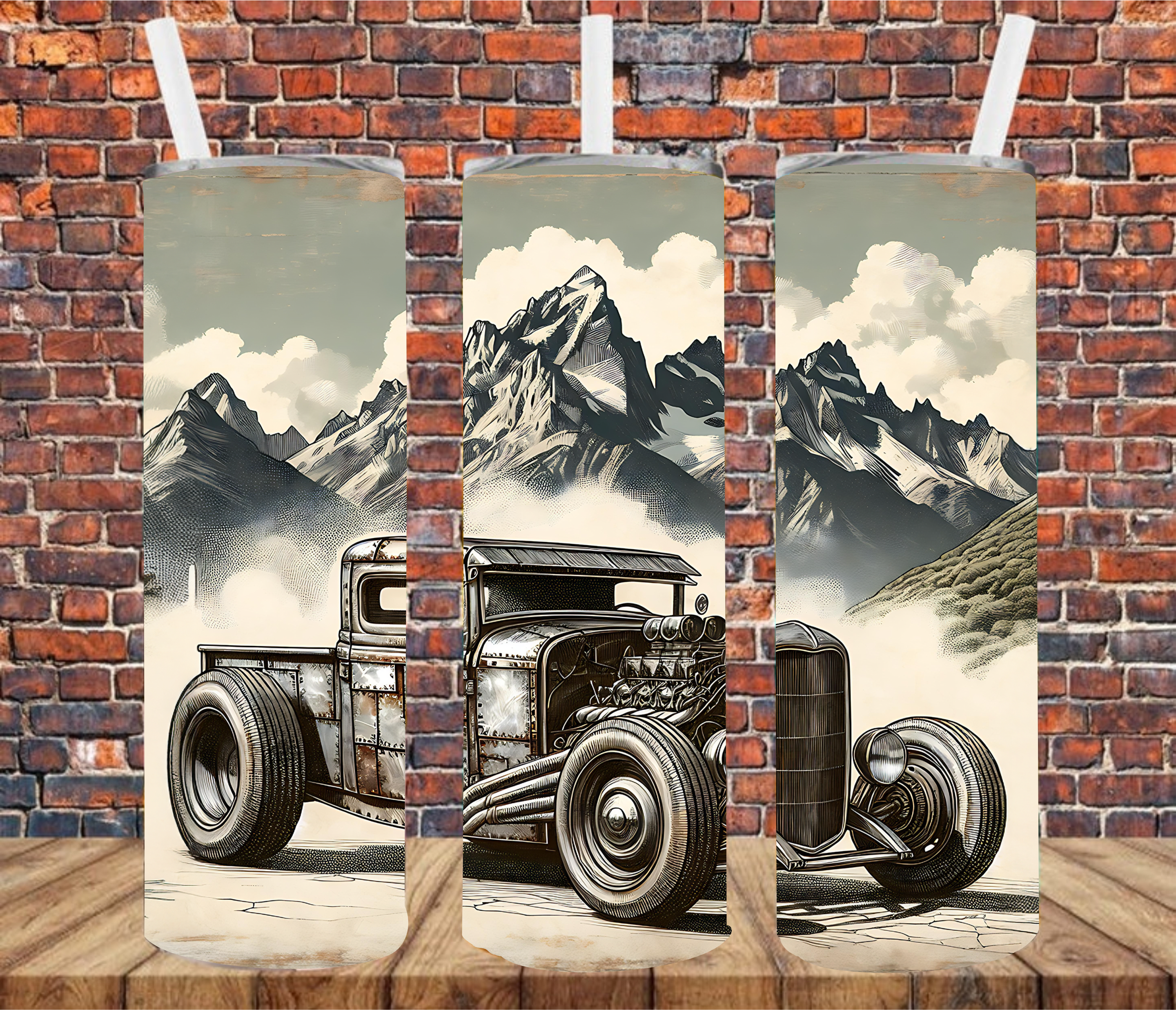 Hot Rod - Tumbler Wrap - Sublimation Transfers
