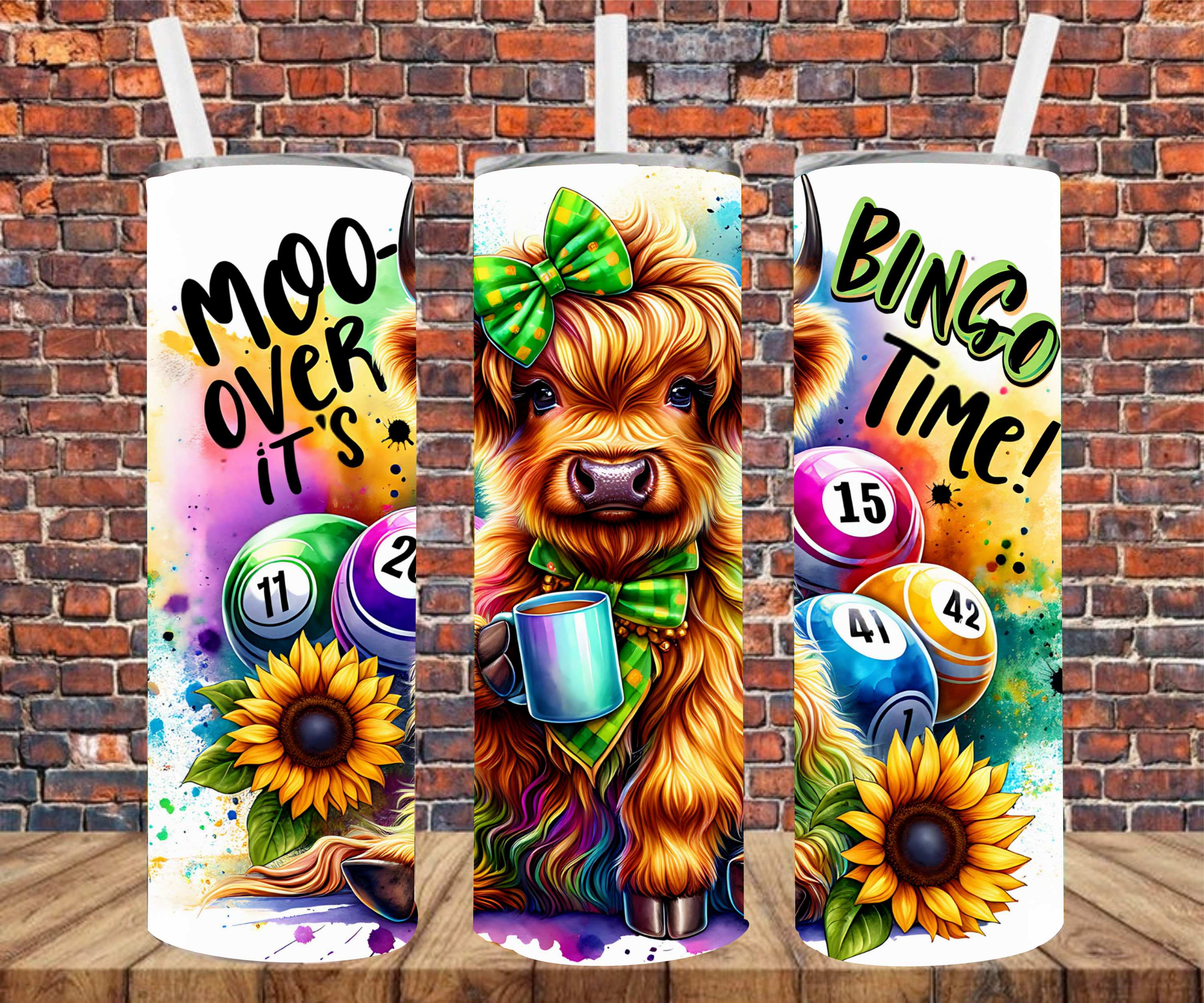 Moo-ve Over It's Bingo Time - Tumbler Wrap - Sublimation Transfers