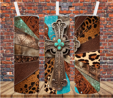 Western Cross - Tumbler Wrap - Sublimation Transfer