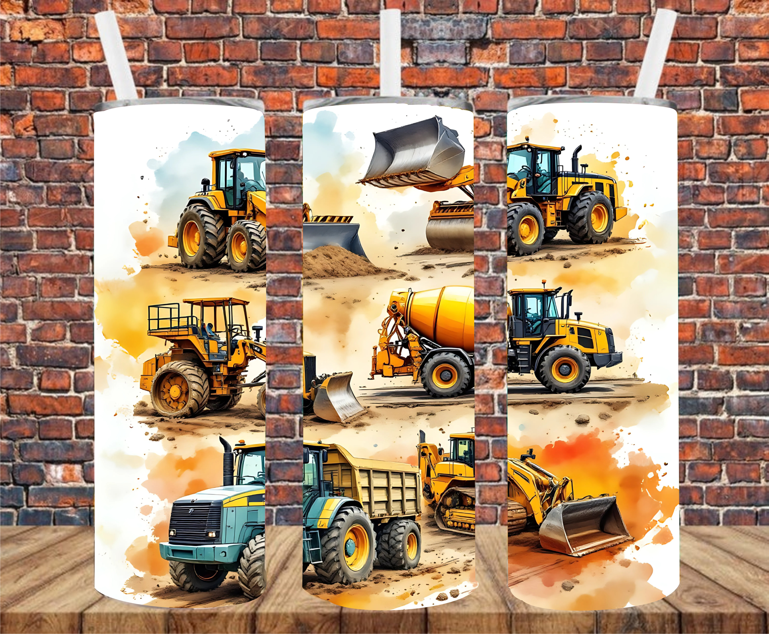 Heavy Equipment - Tumbler Wrap - Sublimation Transfer
