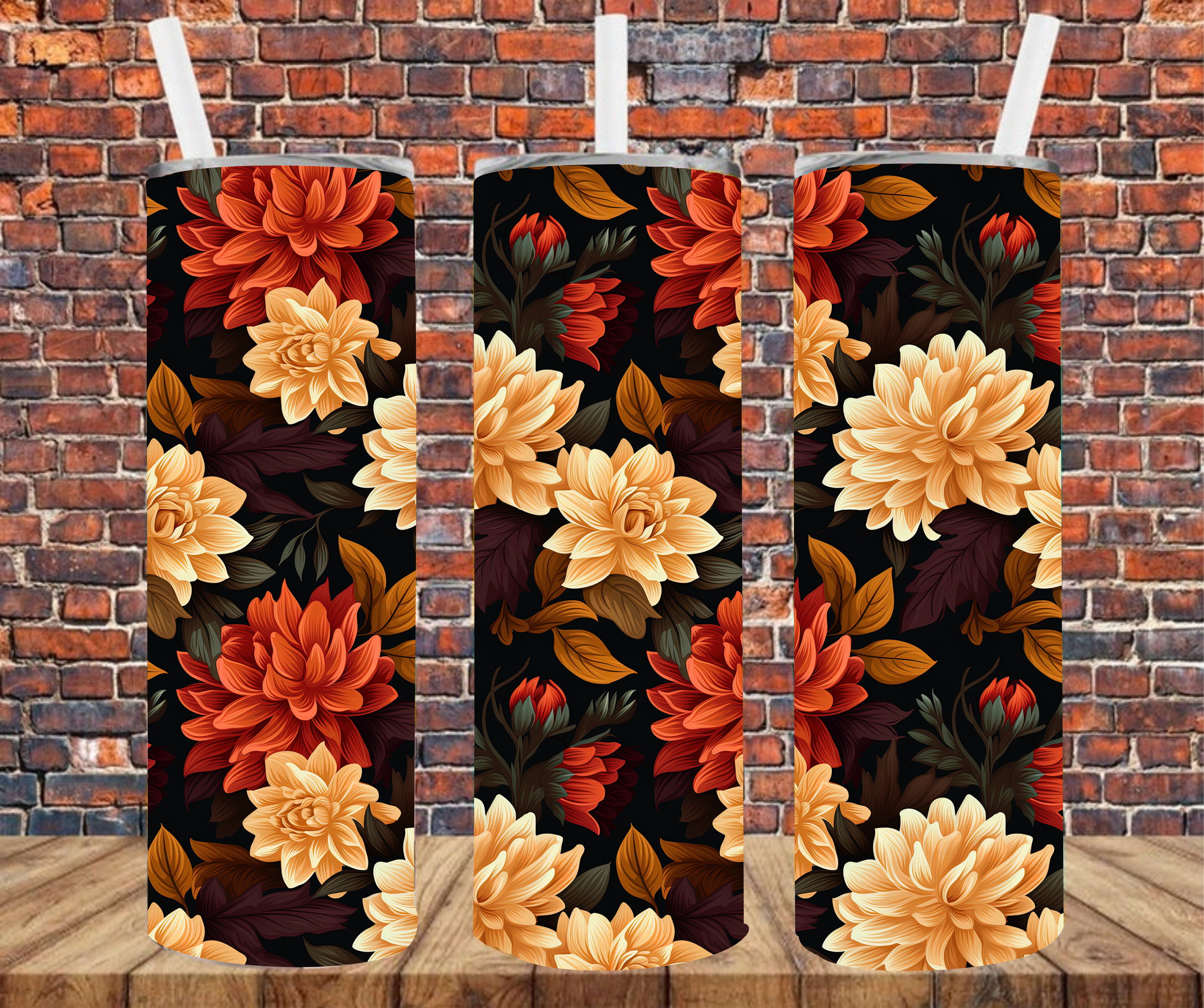 Autumn Floral- Tumbler Wrap - Sublimation Transfer