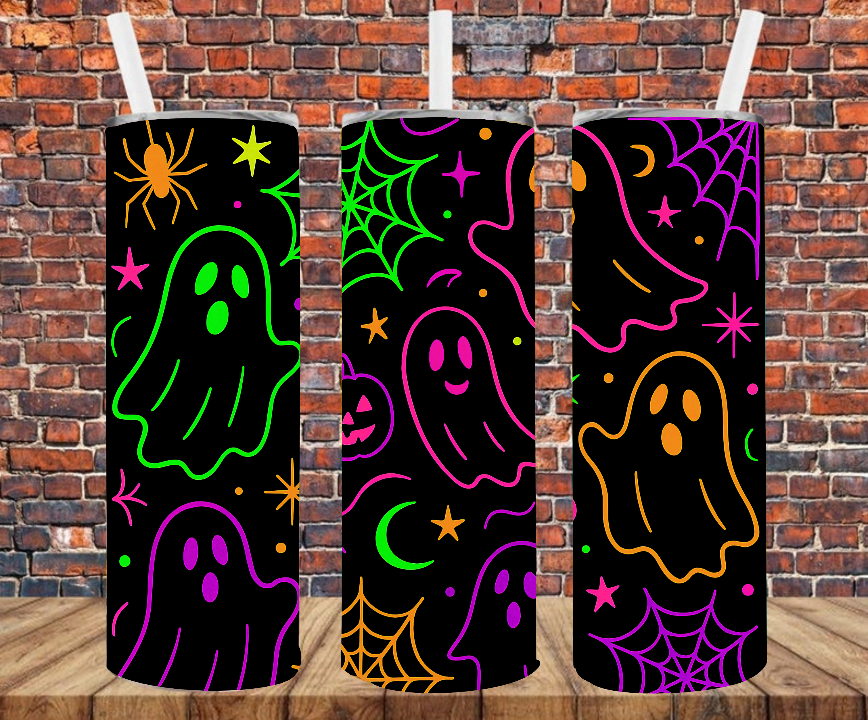 Neon Ghosts - Tumbler Wrap - Sublimation Transfers