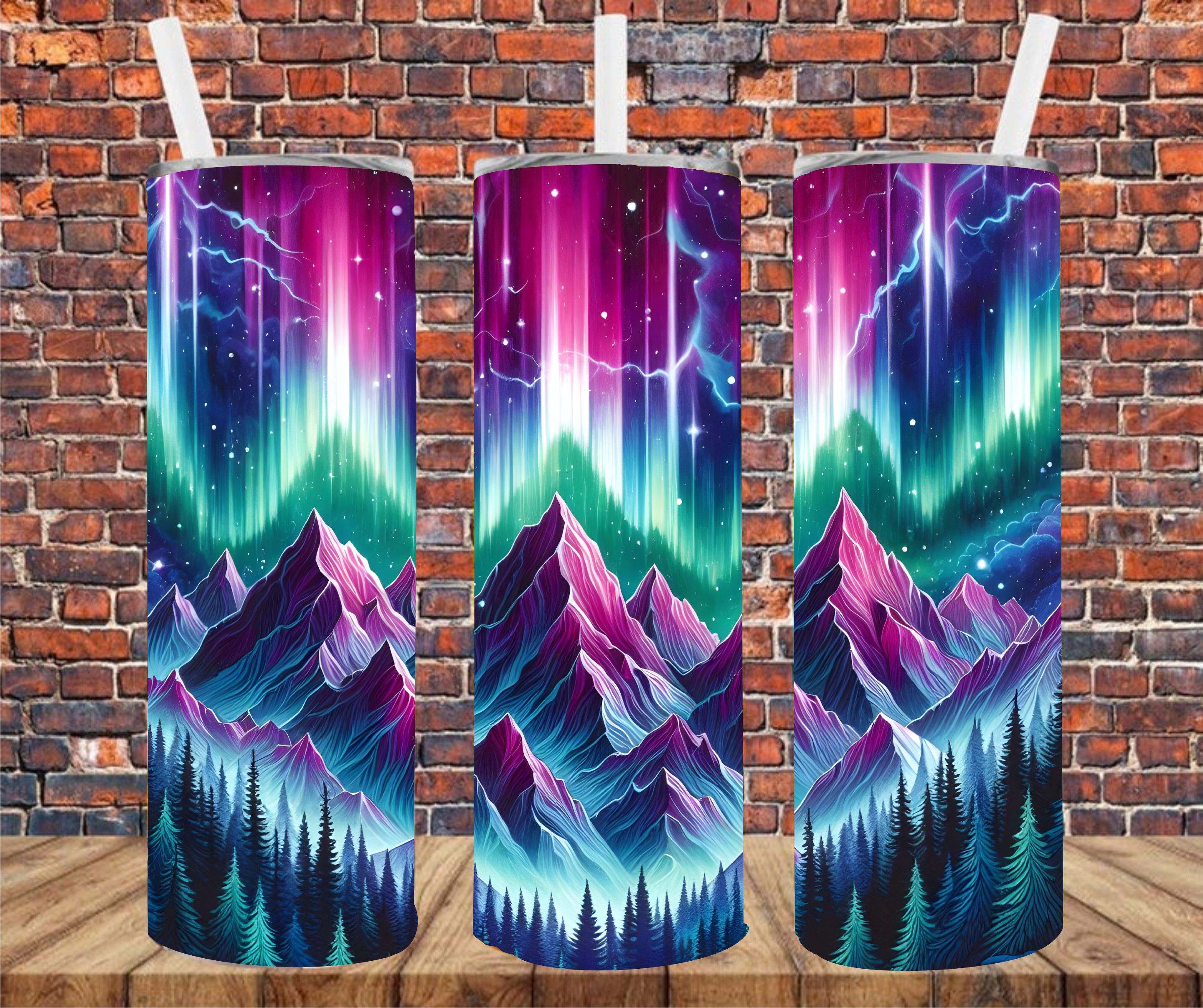 Vibrant Northern Lights - Tumbler Wrap - Sublimation Transfer