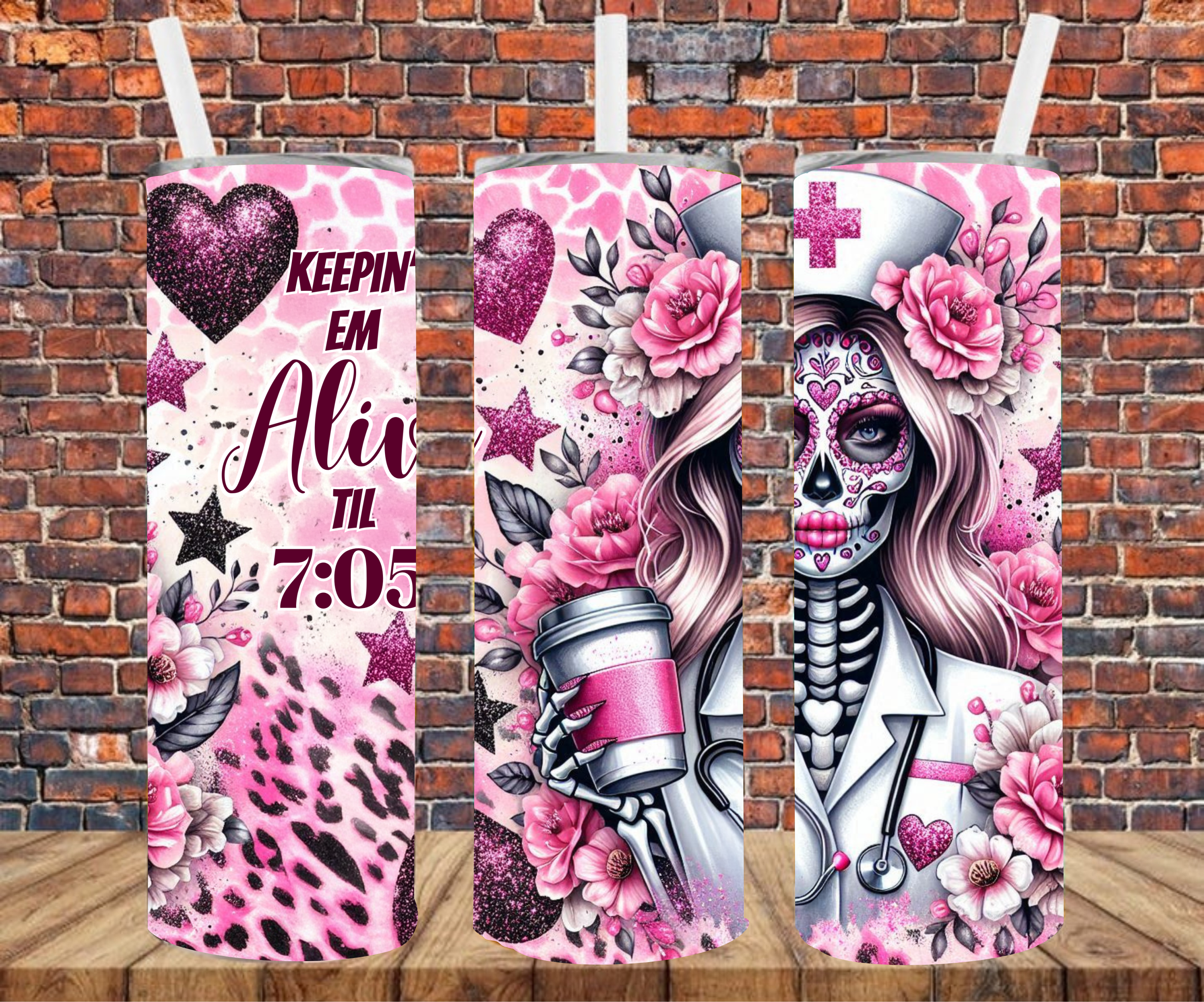 Keepin' Em Alive Til 7:05  - Tumbler Wrap - Sublimation Transfers