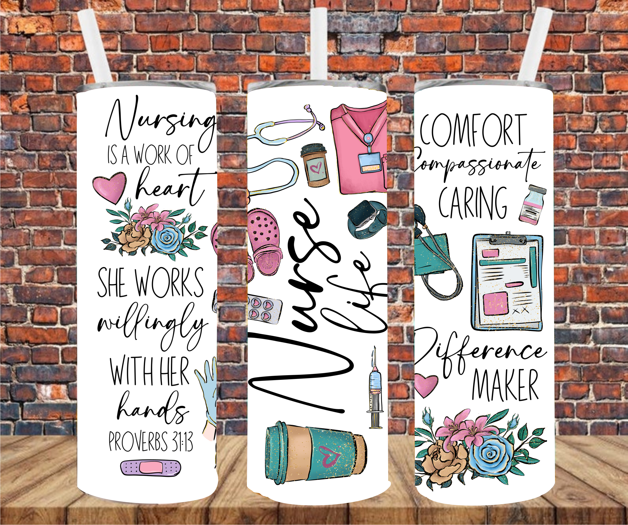 Nurse - Tumbler Wrap Sublimation Transfers