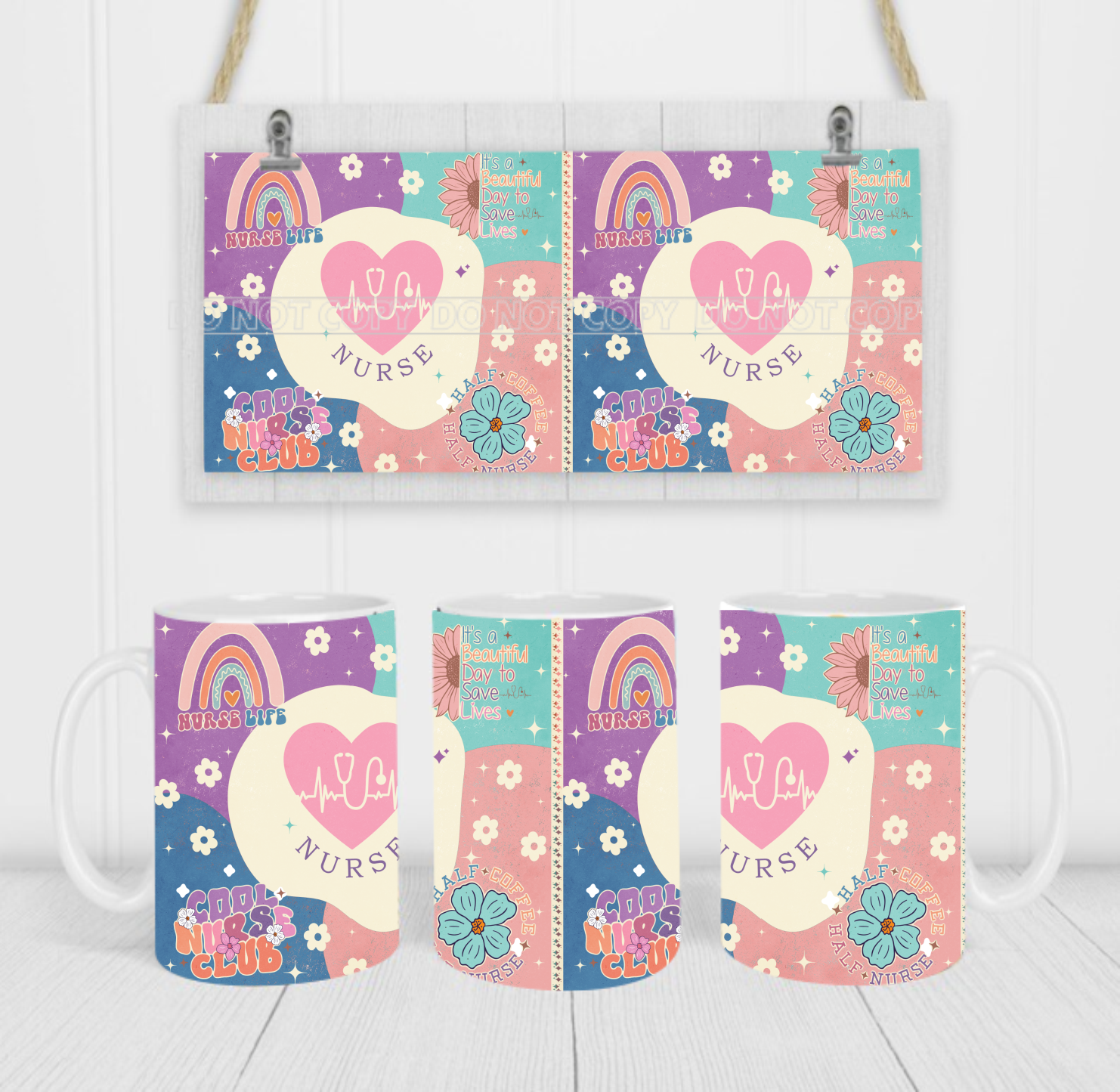 Nurse - Coffee Mug Wrap - Sublimation Transfers