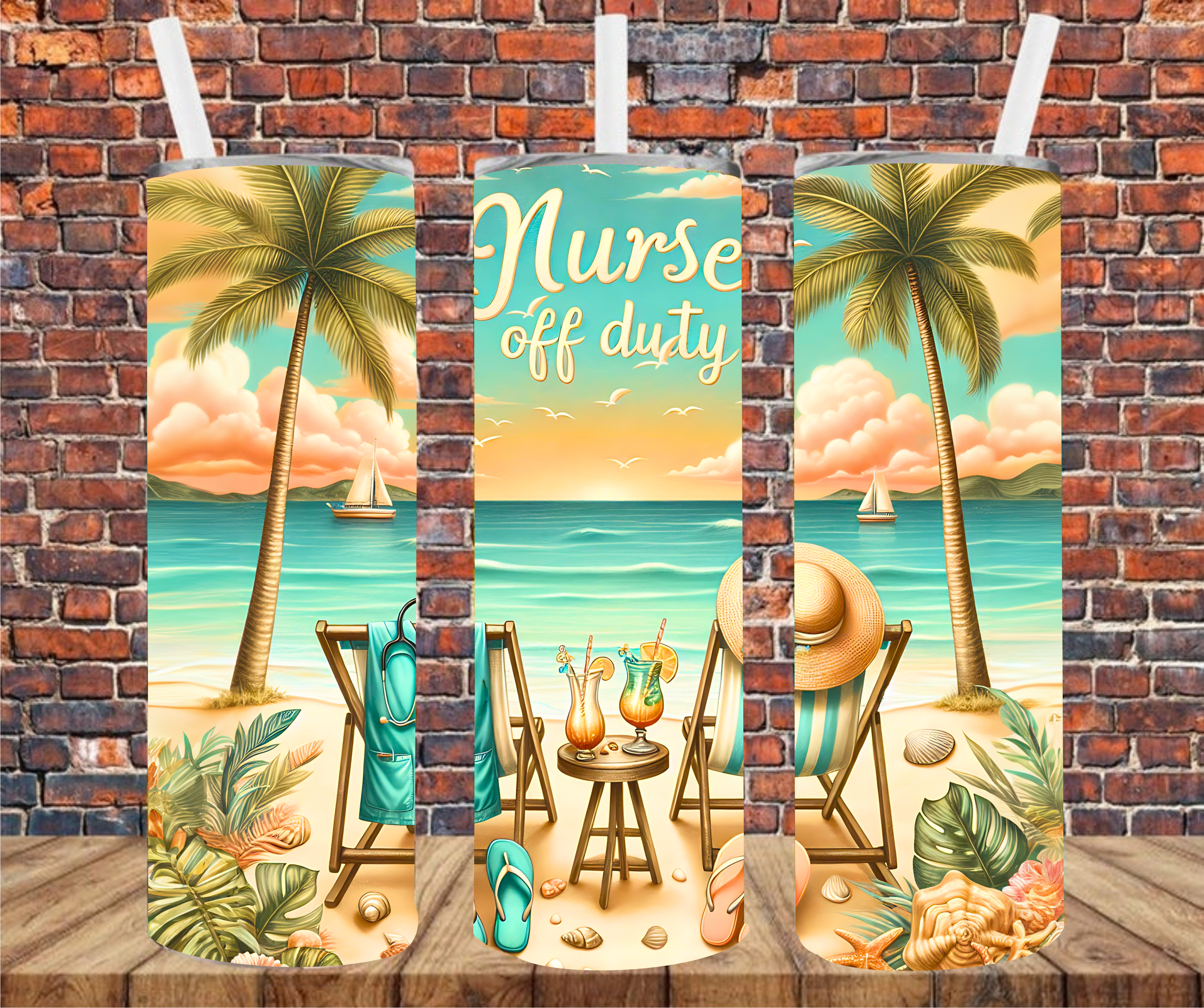 Nurse Off Duty - Tumbler Wrap - Sublimation Transfers