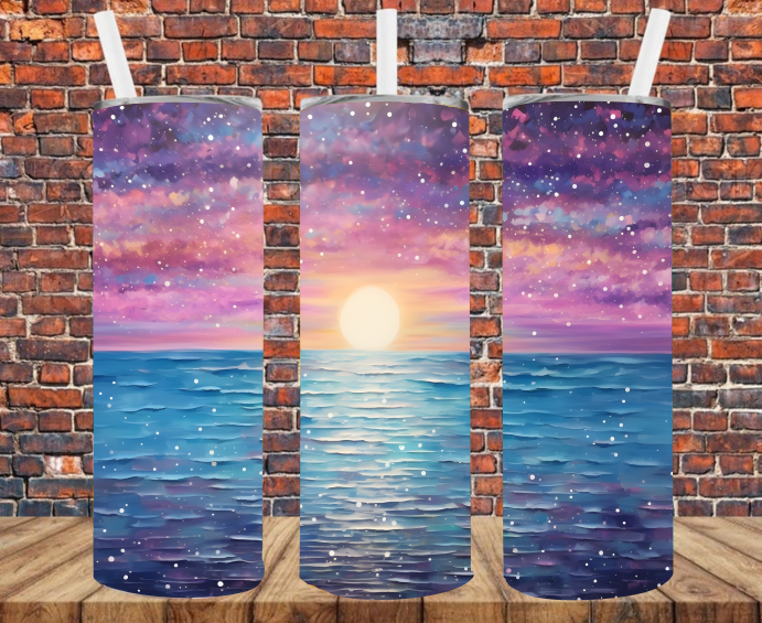 Ocean Sunset - Tumbler Wrap - Sublimation Transfers