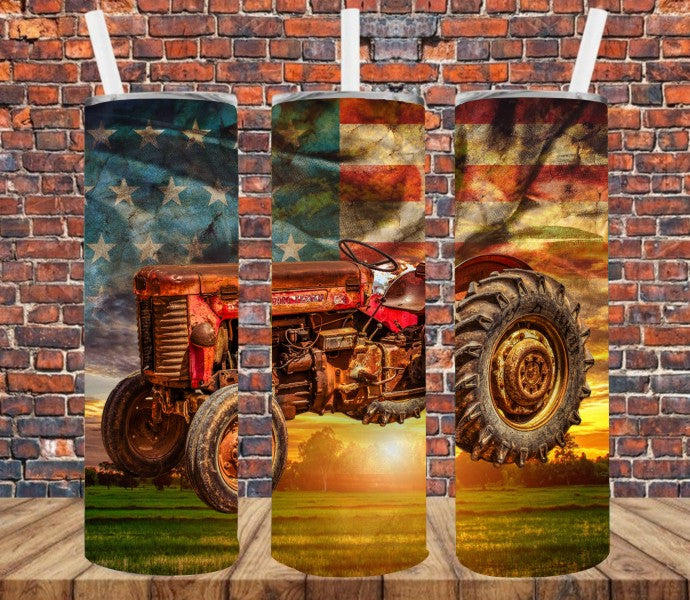 Farming Tractor - Tumbler Wrap Sublimation Transfers