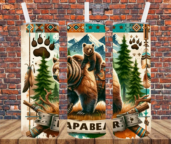 Papa Bear - Tumbler Wrap - Sublimation Transfers