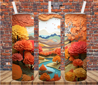 Autumn Forest Scene - Tumbler Wrap - Sublimation Transfer
