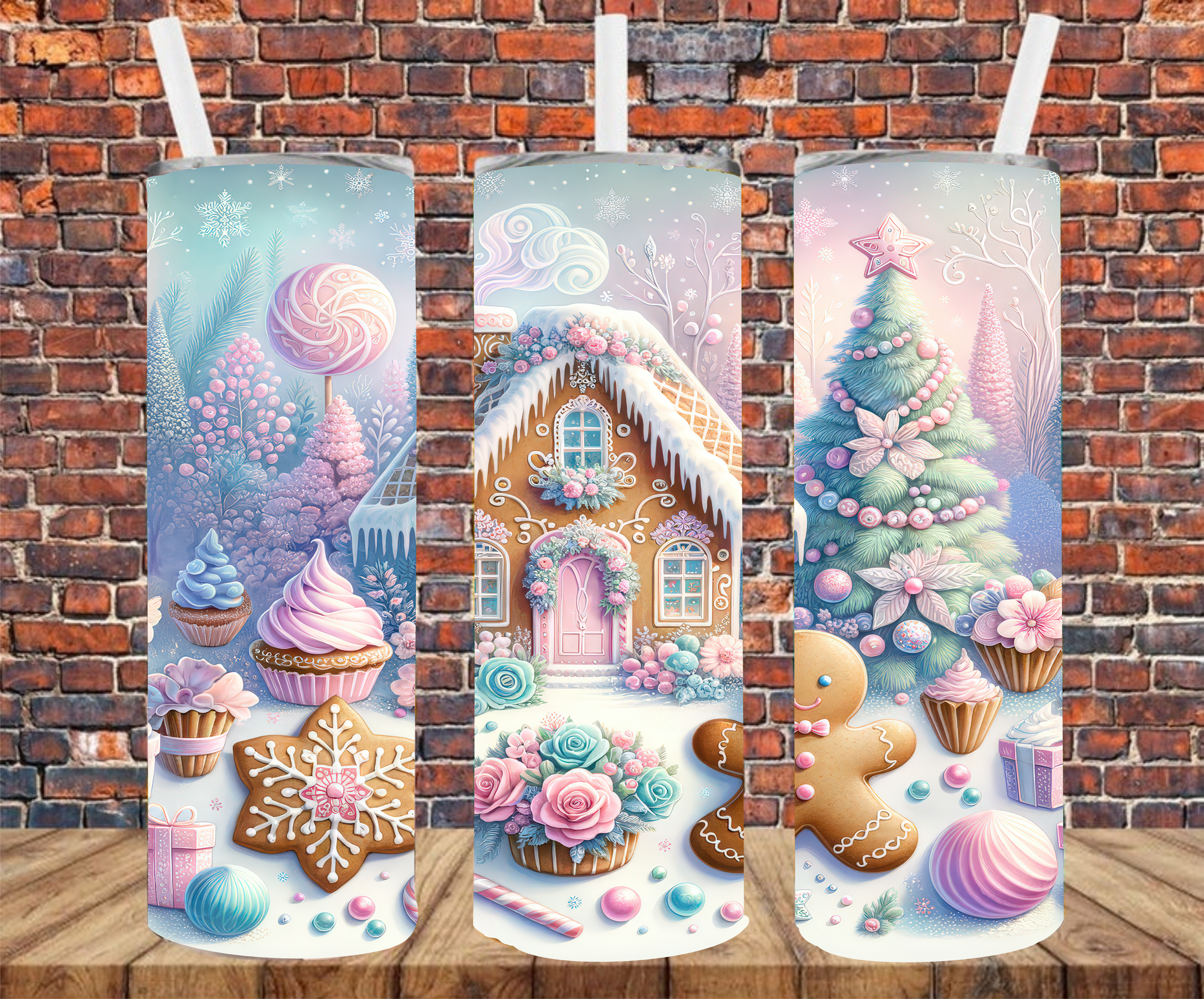 Gingerbread House - Tumbler Wrap - Sublimation Transfers