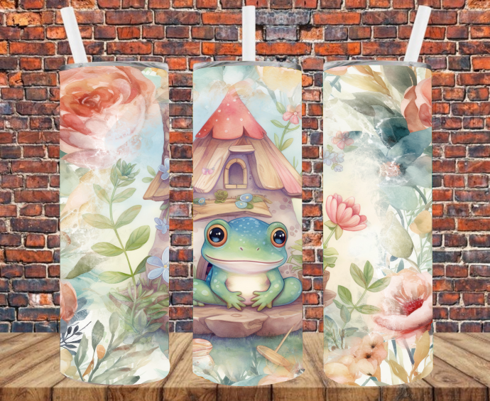 Watercolor Frog - Tumbler Wrap Sublimation Transfers