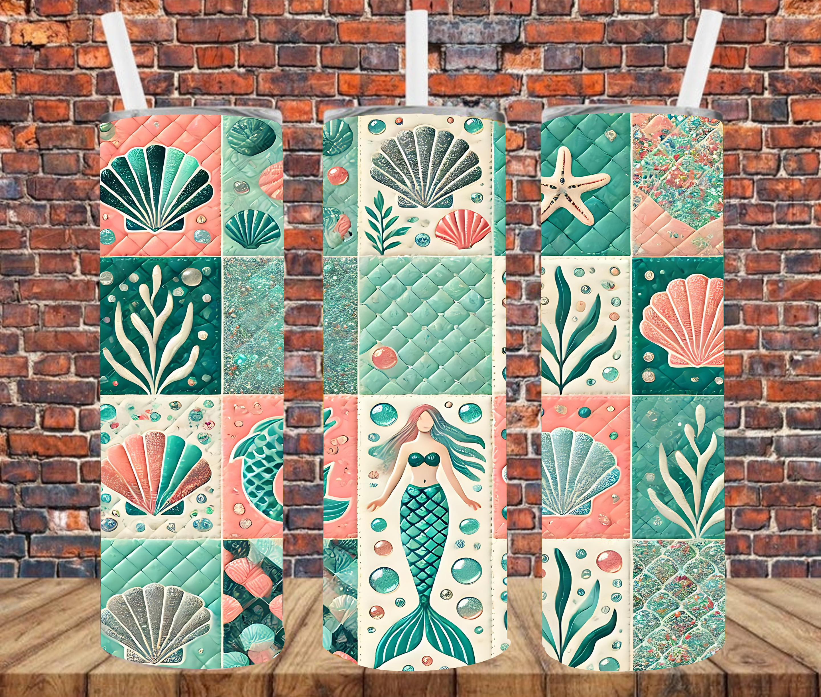 Patchwork Summer Pattern - Tumbler Wrap - Sublimation Transfer