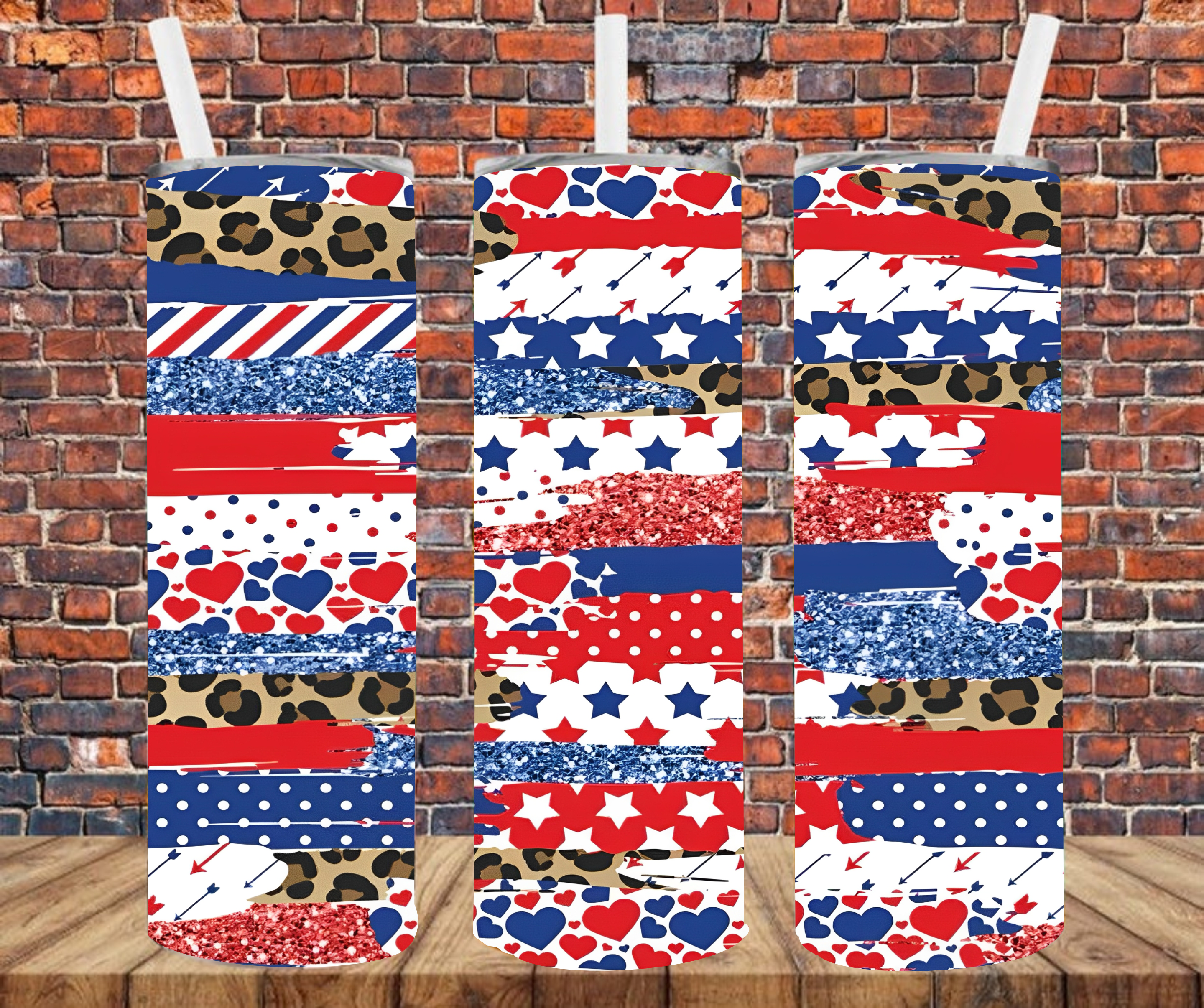 Patriotic Pattern - Tumbler Wrap - Sublimation Transfer