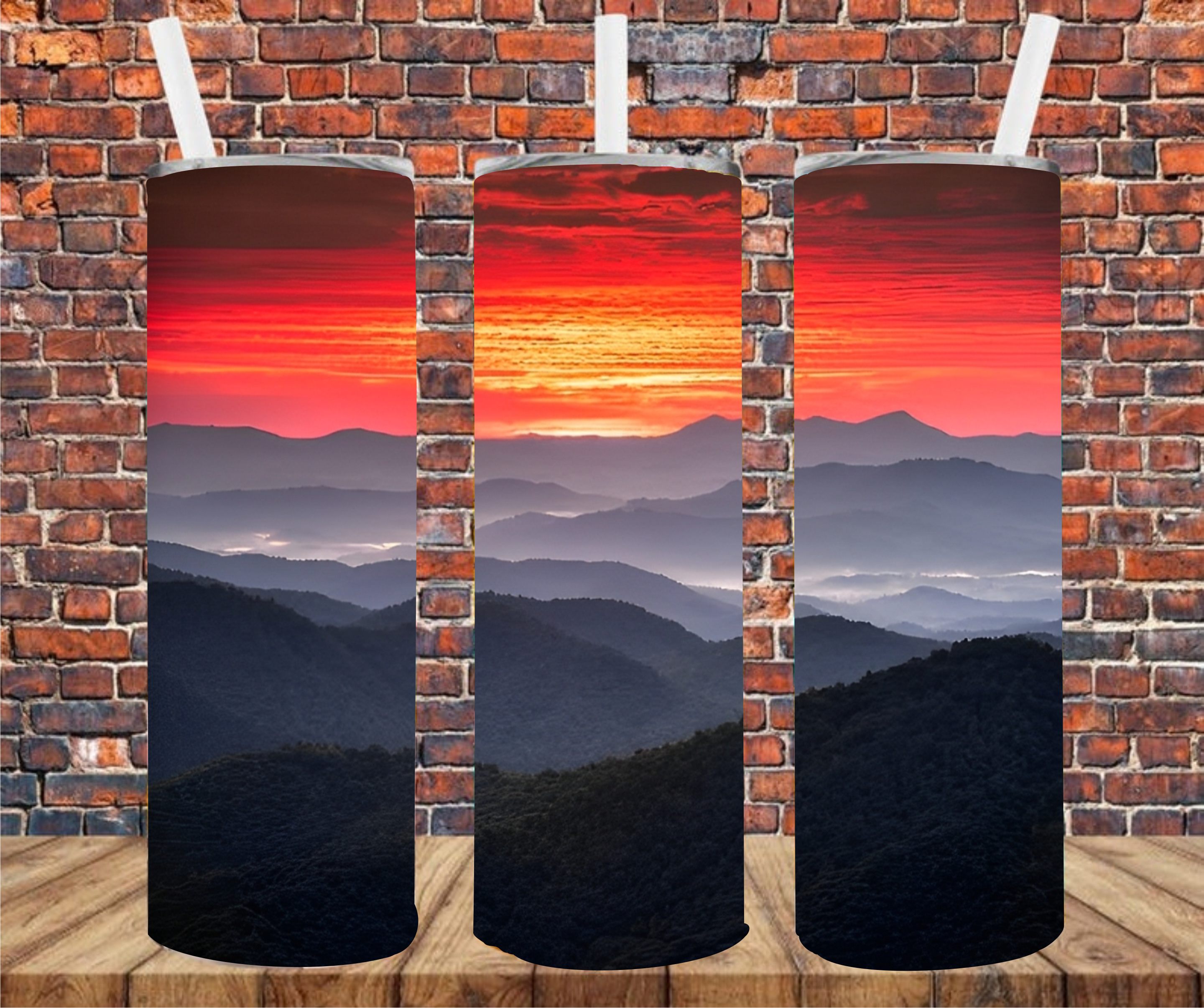 Mountain Scene - Tumbler Wrap - Sublimation Transfers