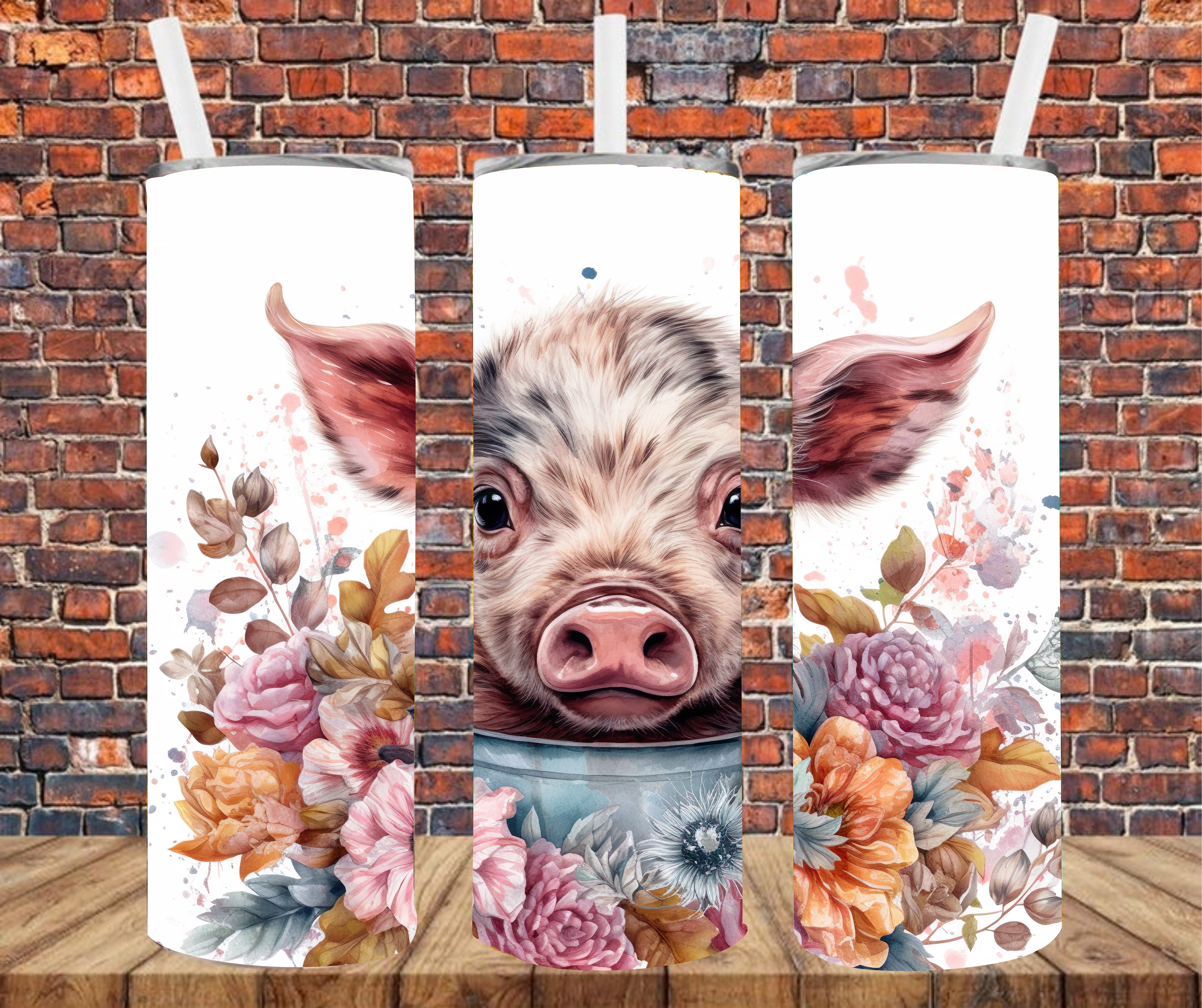 Country Pig - Tumbler Wrap - Sublimation Transfers