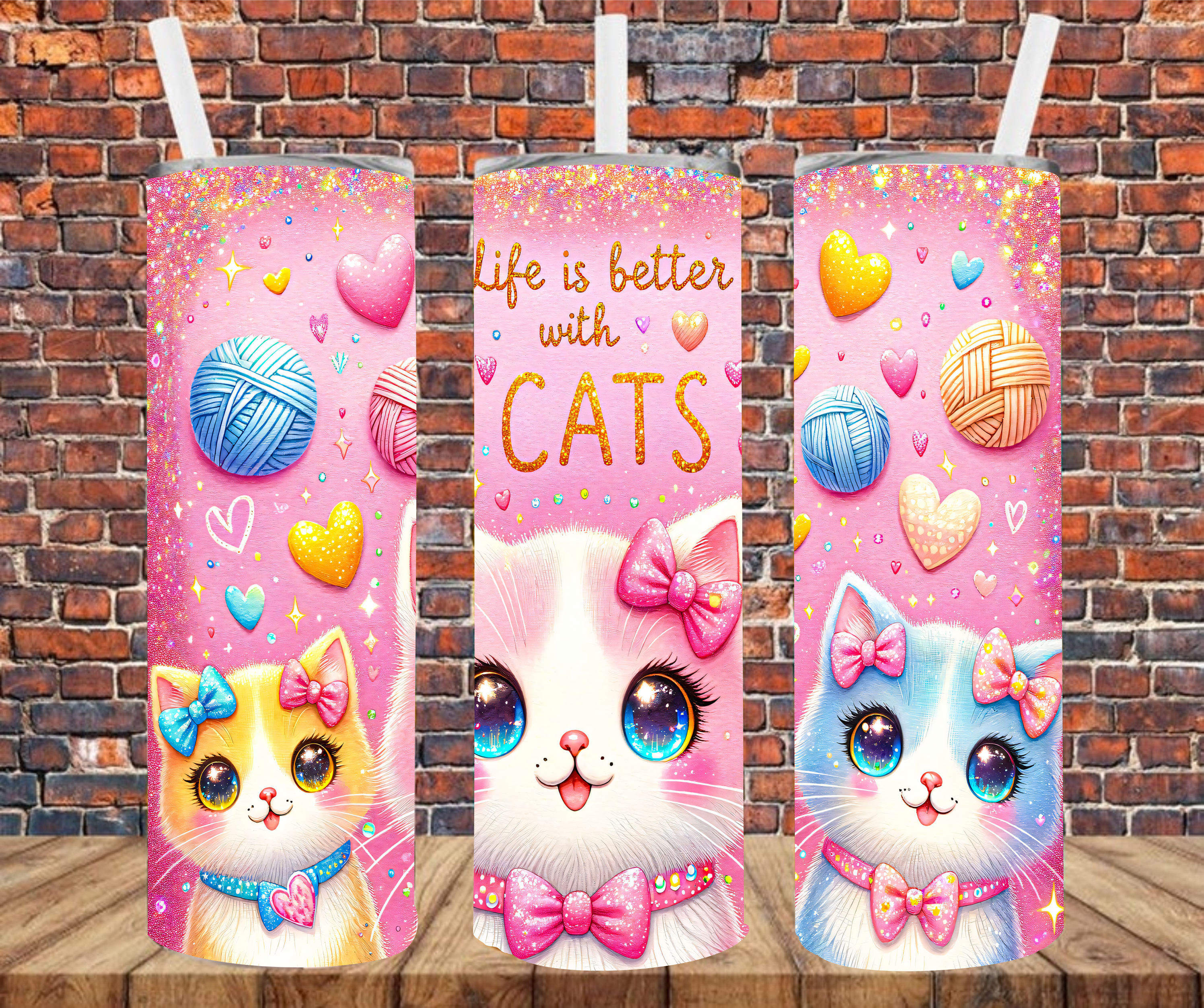 Life Is Better With Cats - Tumbler Wrap - Sublimation Transfers