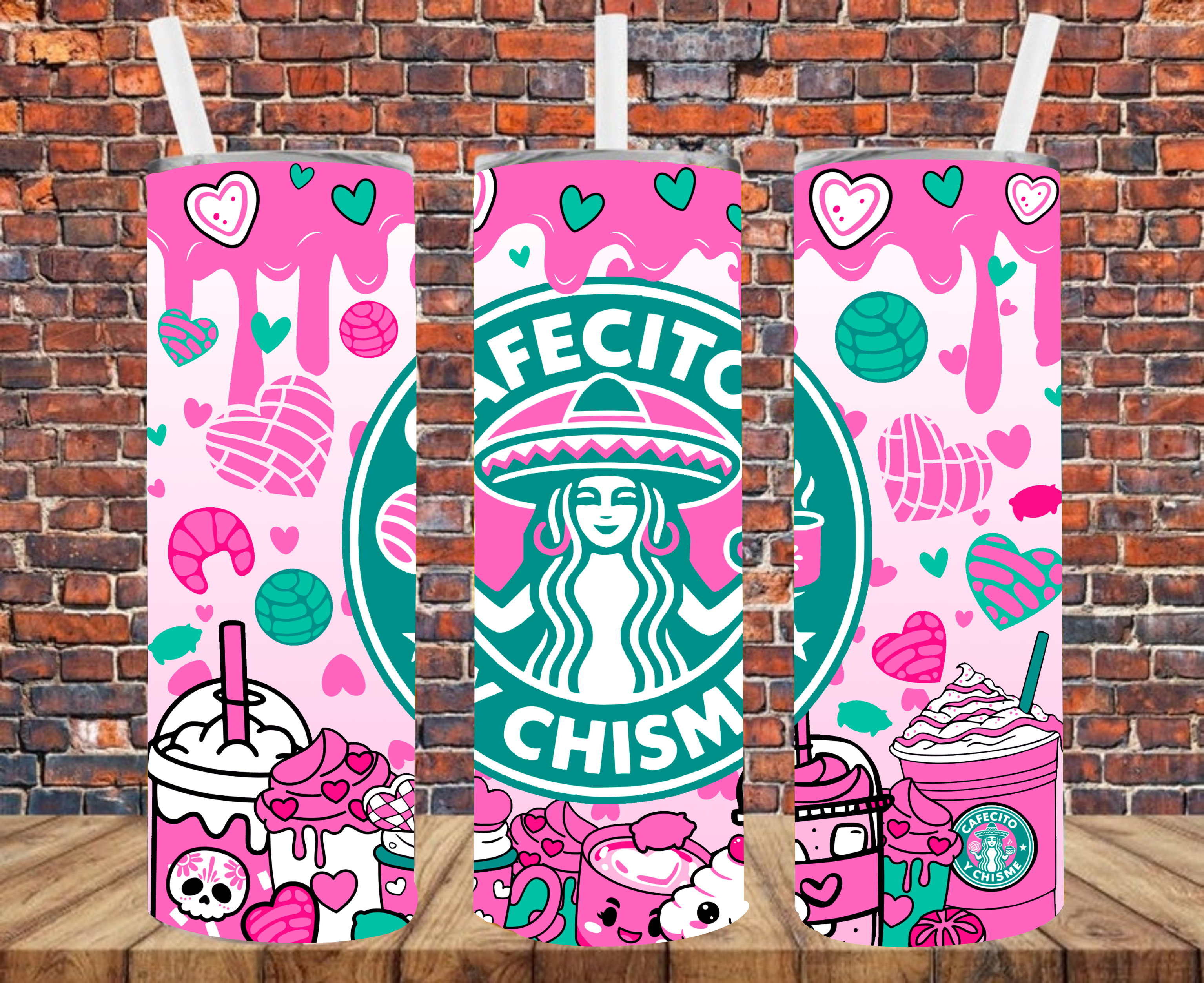 Cafecito Y Chisme - Tumbler Wrap - Sublimation Transfers