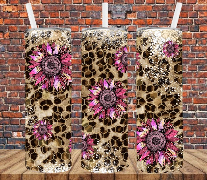 Leopard Floral - Tumbler Wrap Sublimation Transfers