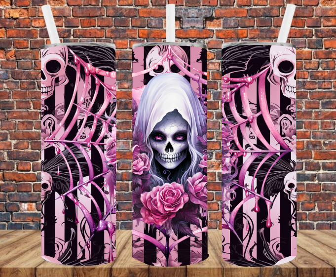 Spooky Skull- Tumbler Wrap - Sublimation Transfers