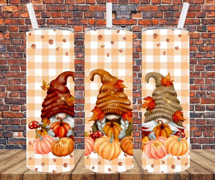 Fall Gnomes - Tumbler Wrap - Vinyl Transfers