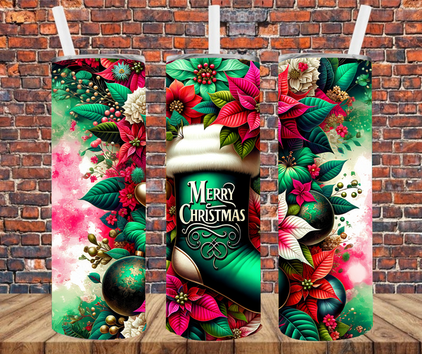 Merry Christmas Stocking - Tumbler Wrap - Sublimation Transfers