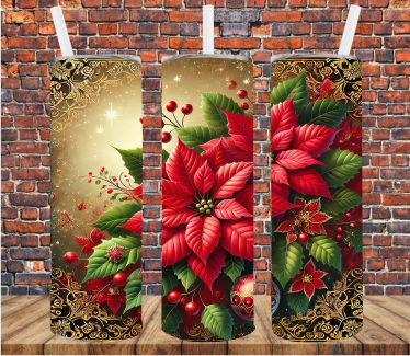 Poinsettia - Tumbler Wrap - Sublimation Transfer