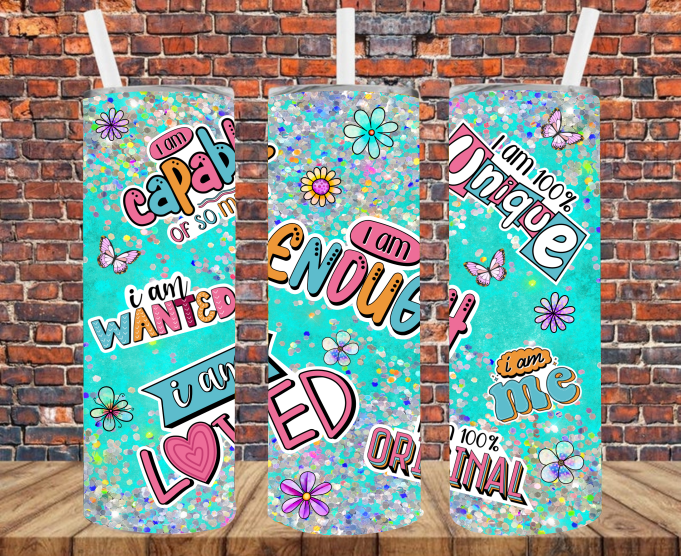 Positive Affirmations - Tumbler Wrap - Sublimation Transfers