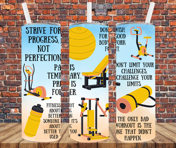 Strive For Progress, Not Perfection - Sublimation Tumbler Wrap