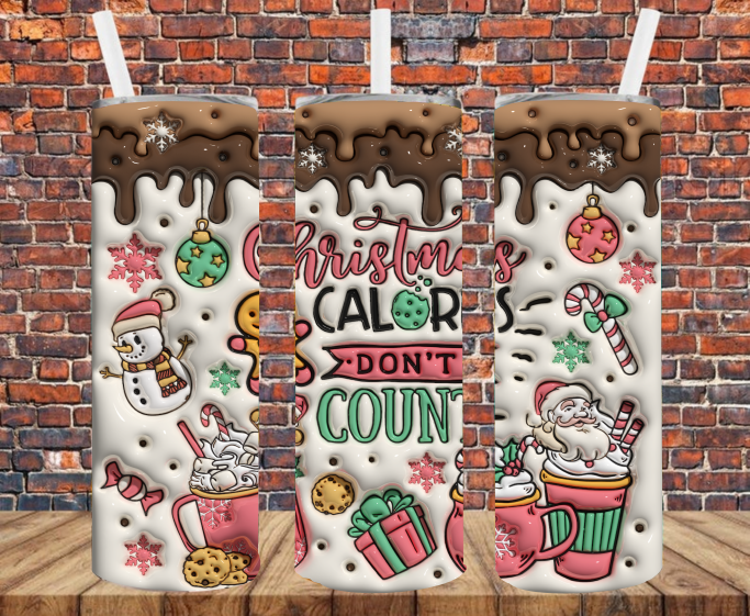 Christmas Calories Don't Count - Tumbler Wrap - Sublimation Transfers