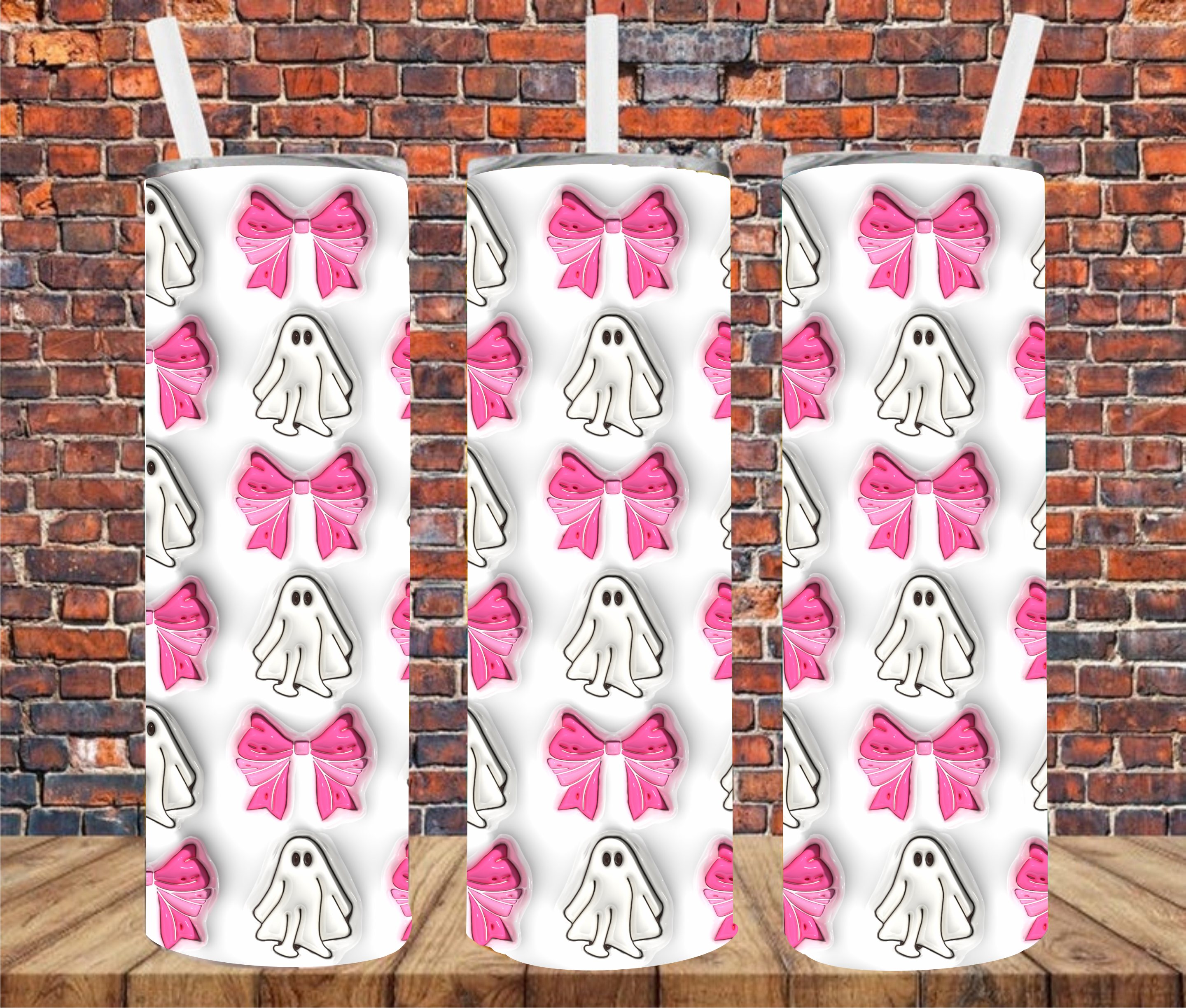 Puff Effect Ghosts - Tumbler Wrap - Sublimation Transfer