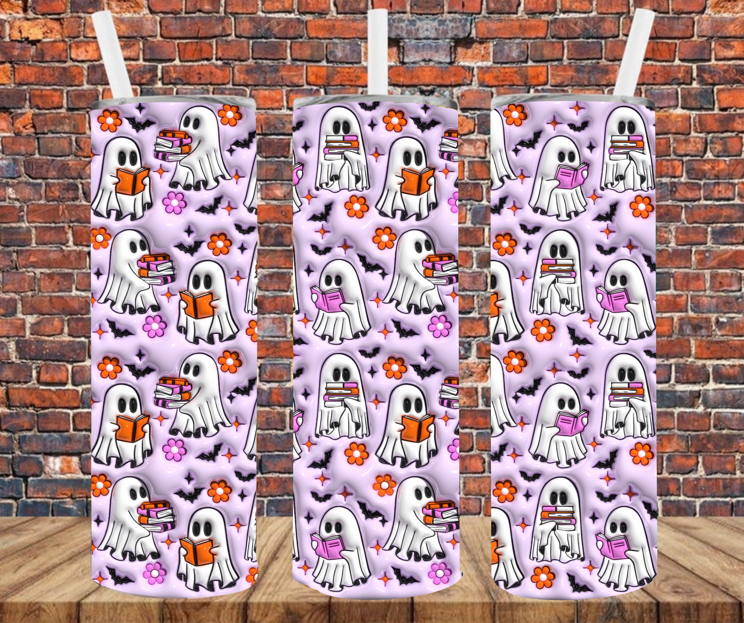 Puff Effect Ghost - Tumbler Wrap - Sublimation Transfer