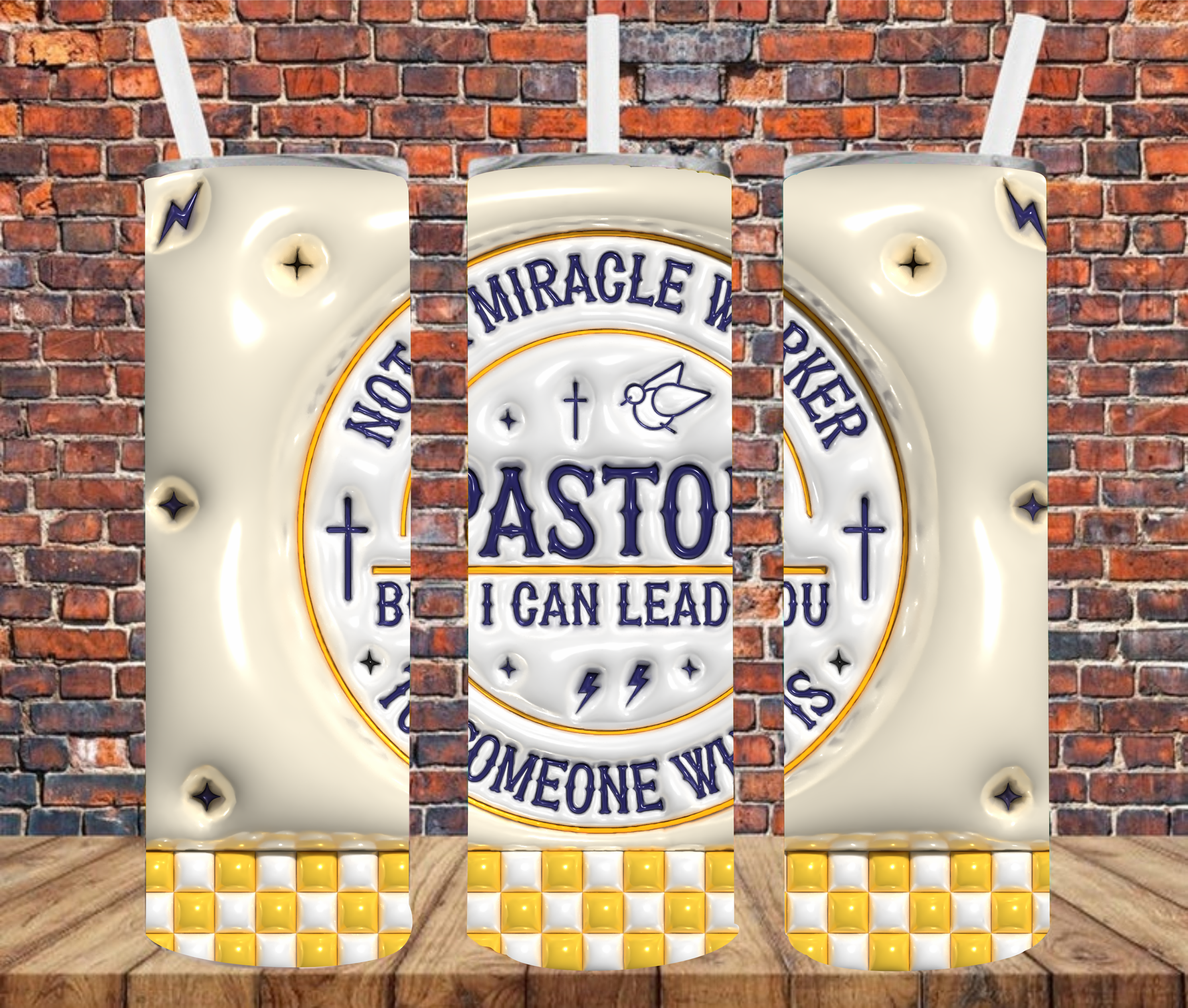Pastor, Not A Miracle Worker, But I Can Lead You To Someone Who Is - Tumbler Wrap - Sublimation Transfers
