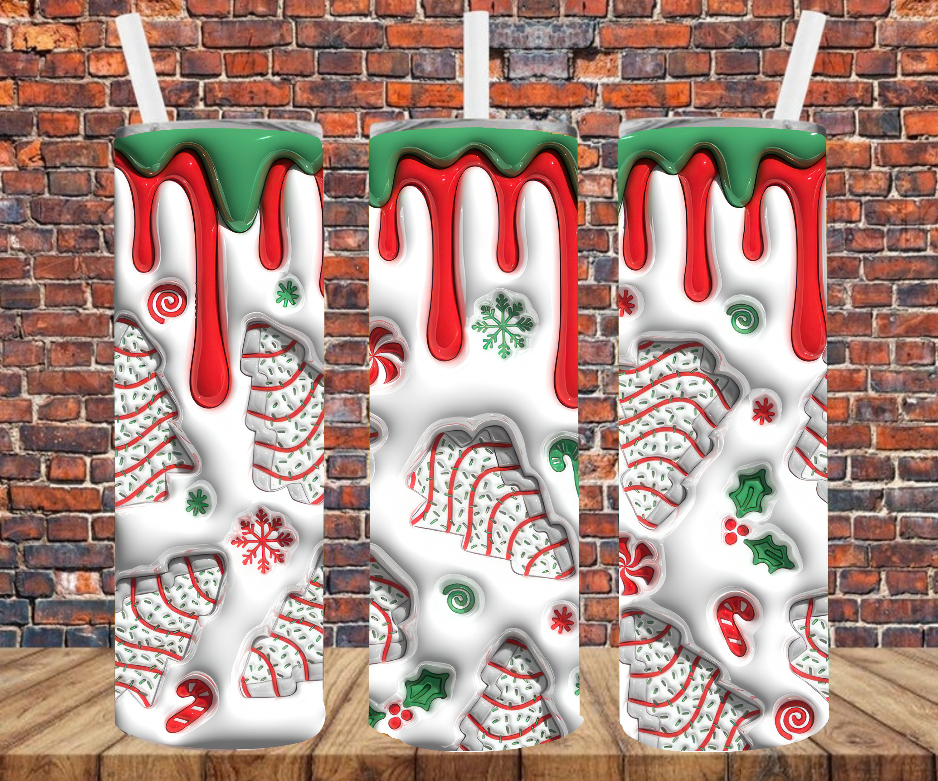 Christmas Cakes - Tumbler Wrap - Sublimation Transfers