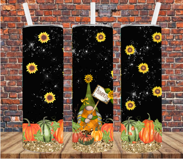 Autumn Gnome- Tumbler Wrap - Sublimation Transfer