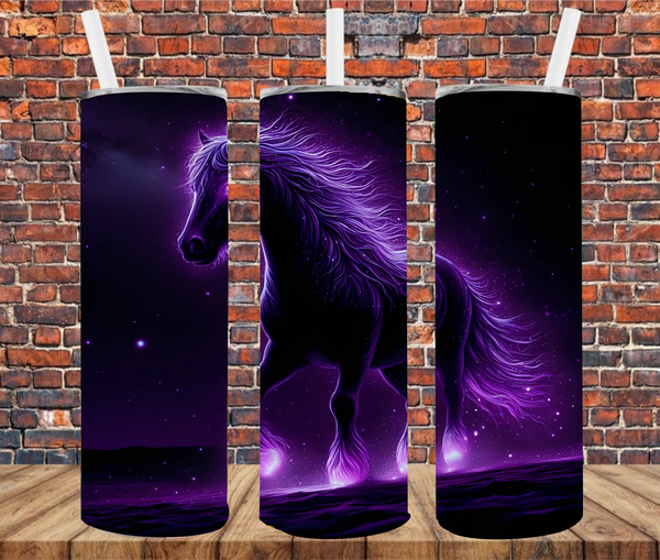Neon Effect Horse - Tumbler Wrap - Sublimation Transfers